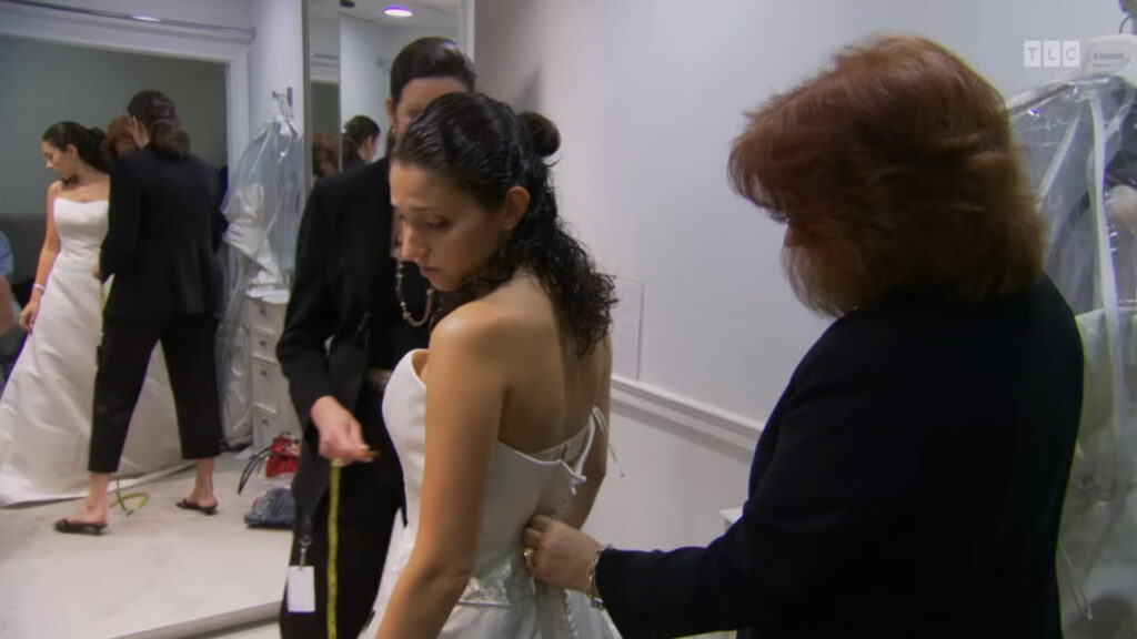 Embarrassed bride Karen realizes she was wrong about her designer wedding dress