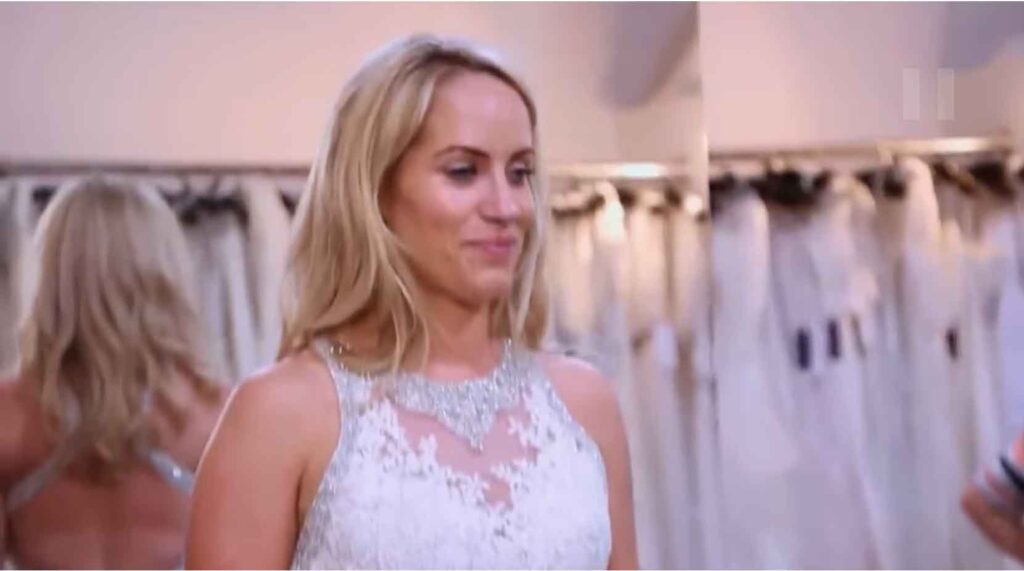 Bride feeling like she is wearing a theatrical costume instead of a wedding dress.